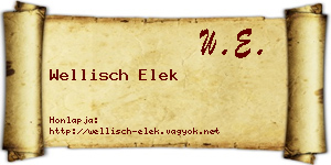 Wellisch Elek névjegykártya